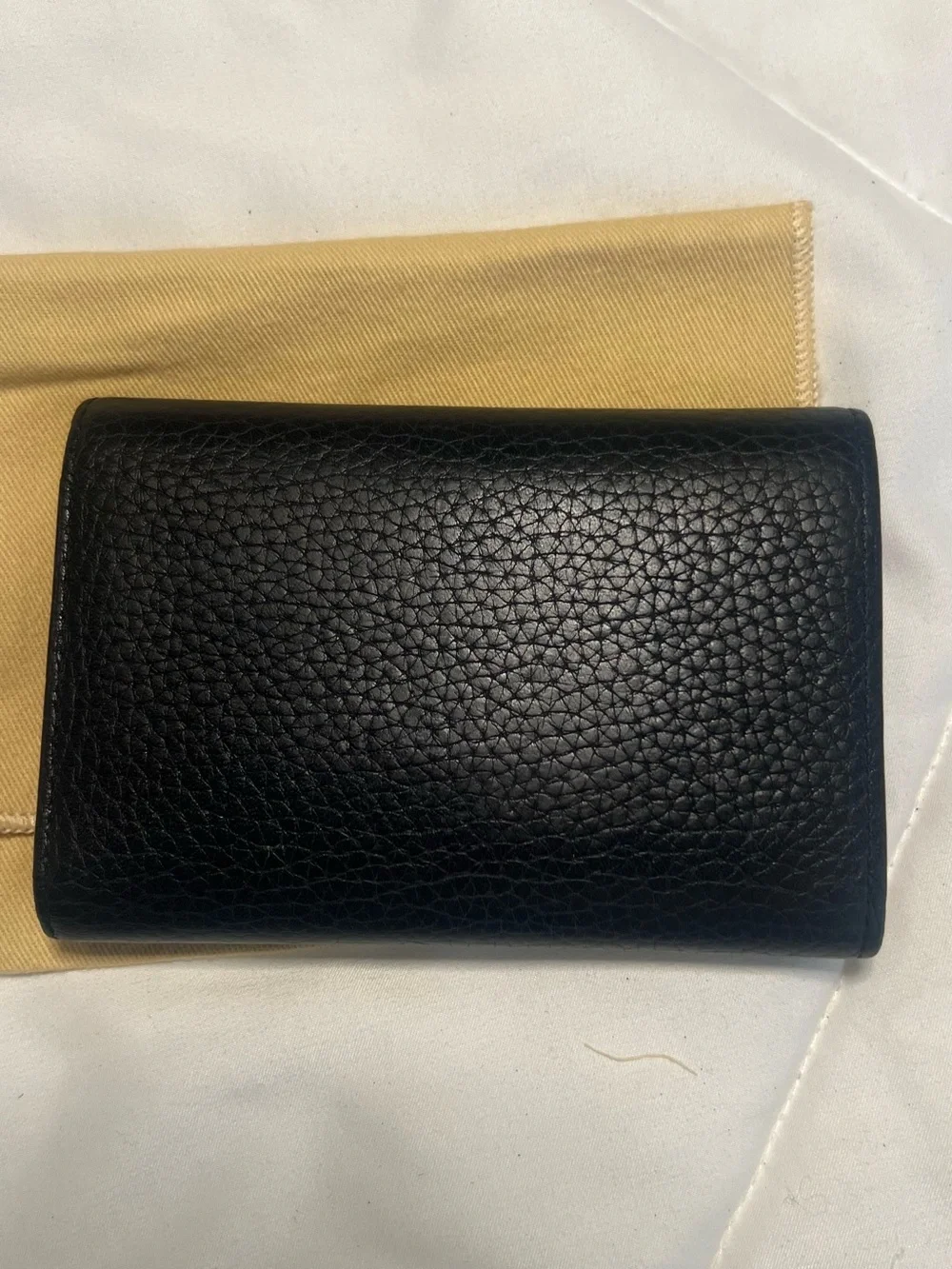 Louis Vuitton Black Pebbled Leather Compact Wallet with Gold LV Emblem - Picture 7 of 16